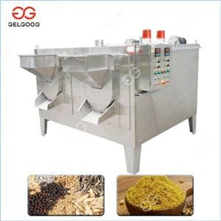 Máy rang bột hạt đôi trống